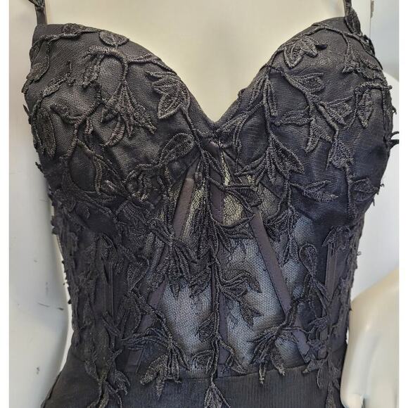 NWT Black Formal Gown Prom Dress Wedding Party Bridesmaid MOTB - Picture 12 of 15